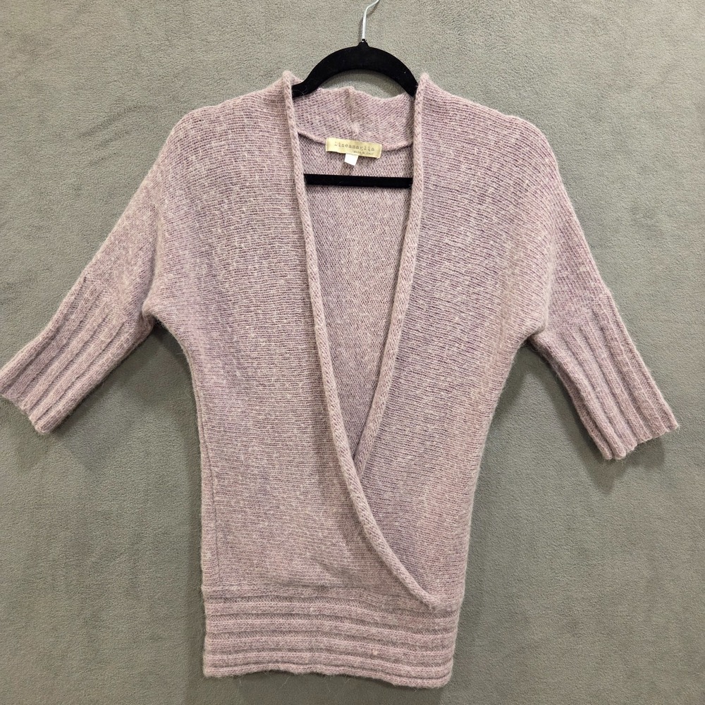 Lineamaglia Alpaca Wool Blend Deep V Sweater Women's Size XS ITALY Classic Warm‎